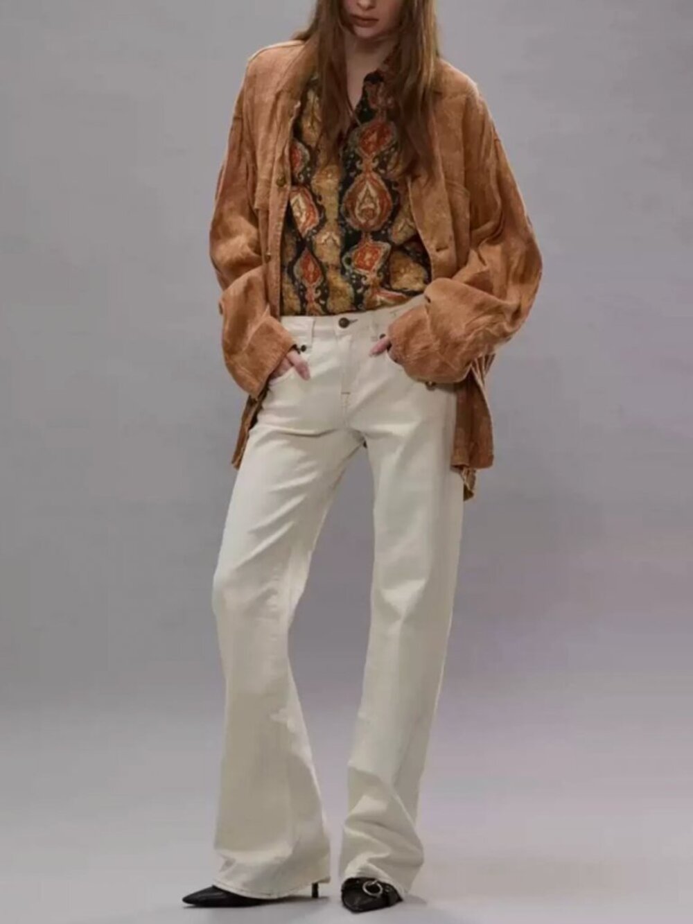 NWT R13 Boy Flare Jeans - Ecru Stretch Ivory